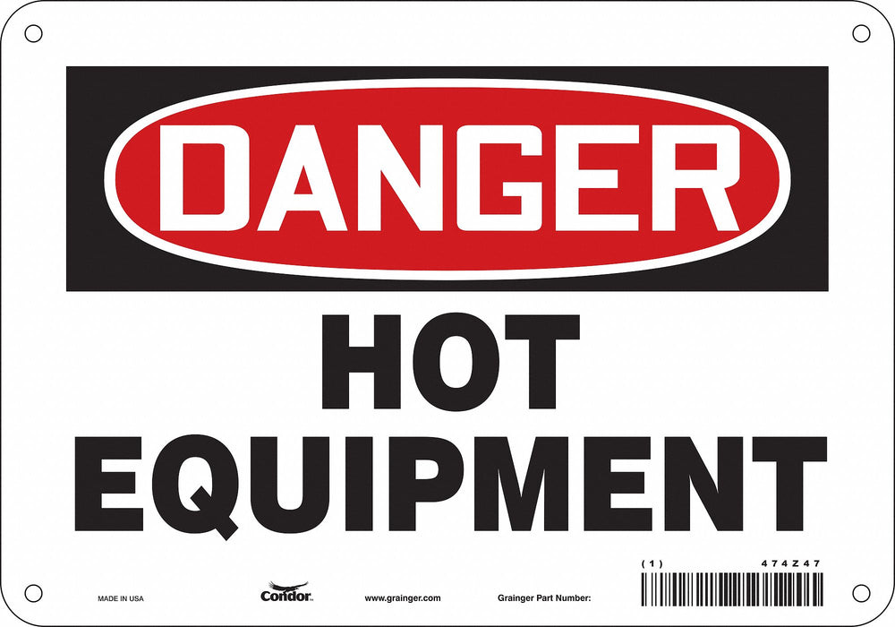 Danger Sign 7 in x 10 in Aluminum