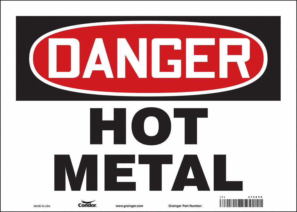 Safety Sign 10 in x 14 in Vinyl