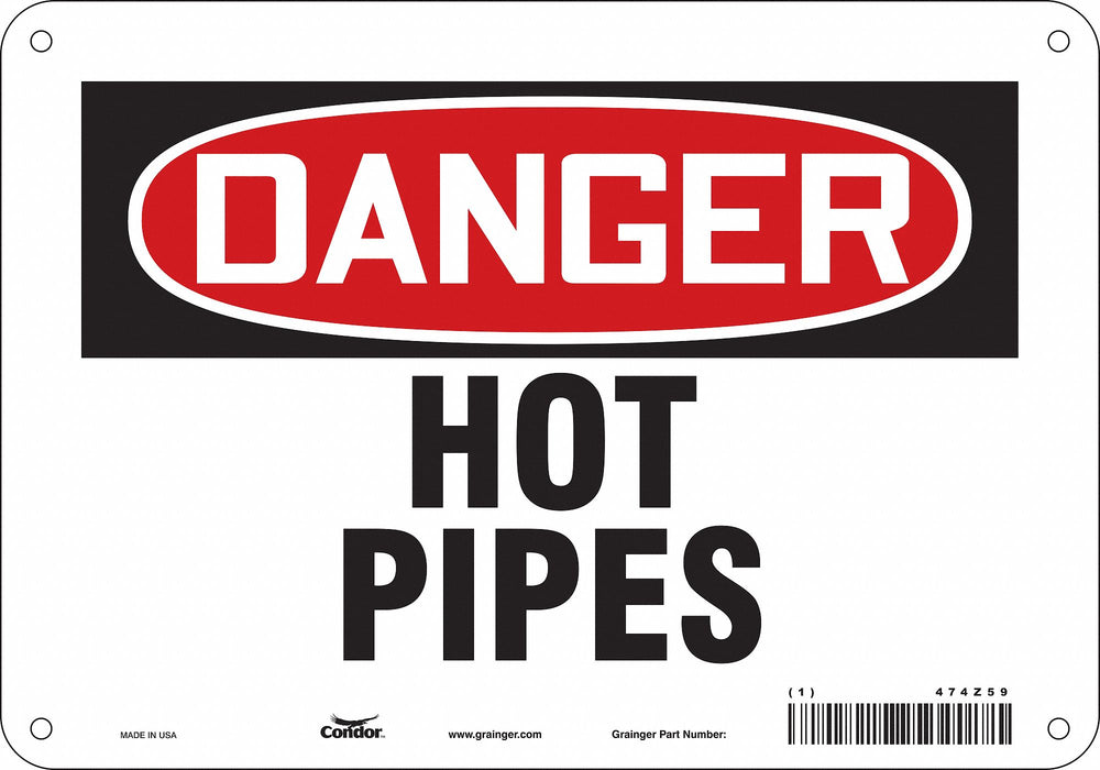 Danger Sign 7 in x 10 in Aluminum
