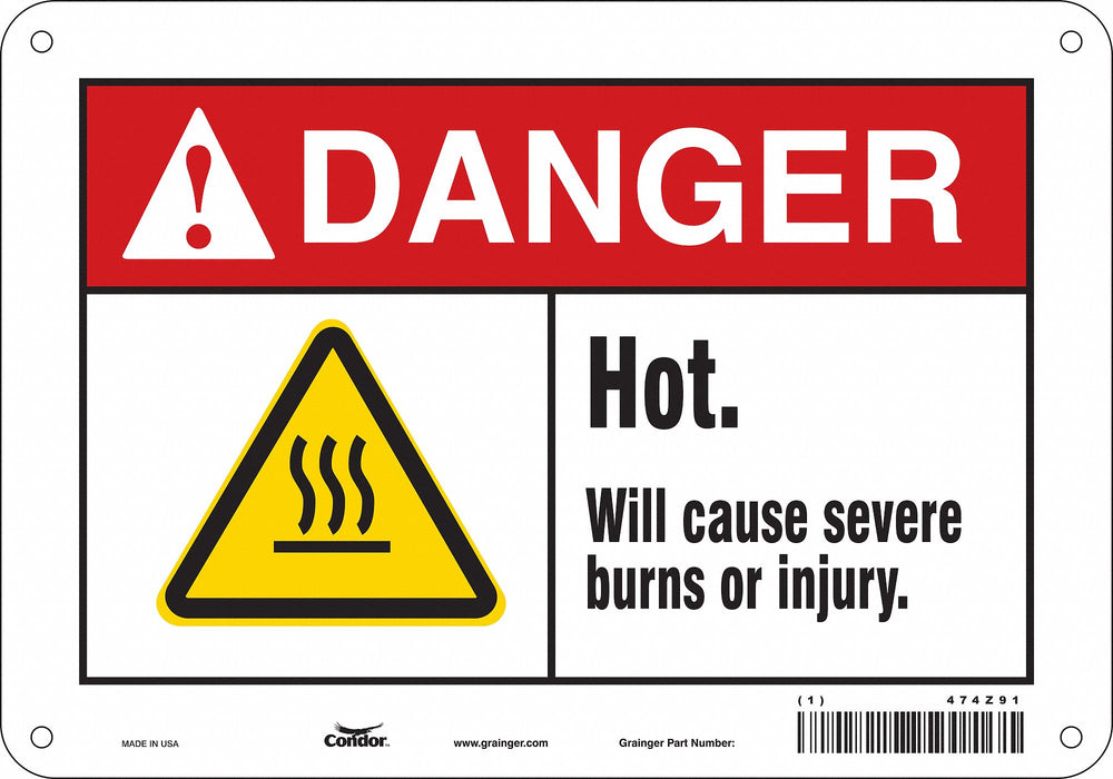 Danger Sign 7 in x 10 in Aluminum