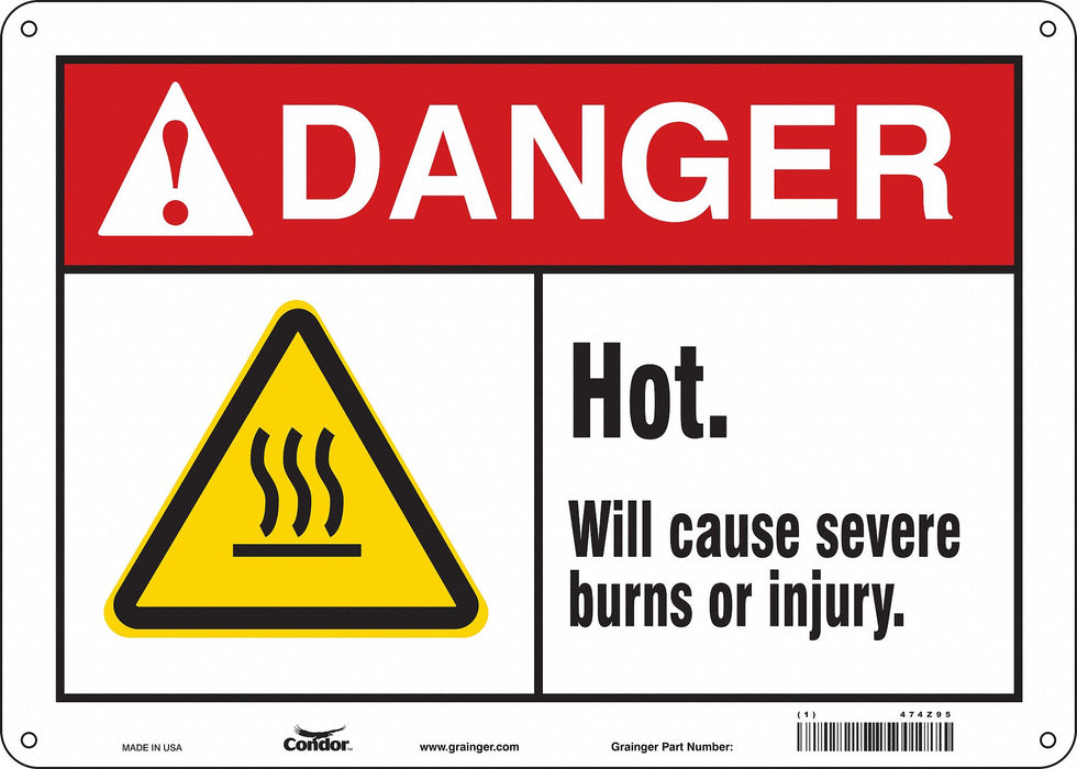 Safety Sign 10 in x 14 in Polyethylene