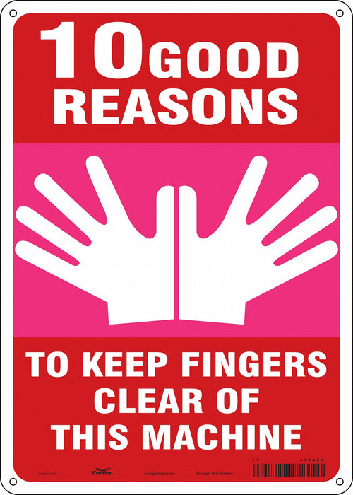 Safety Sign 14 inx10 in Polyethylene