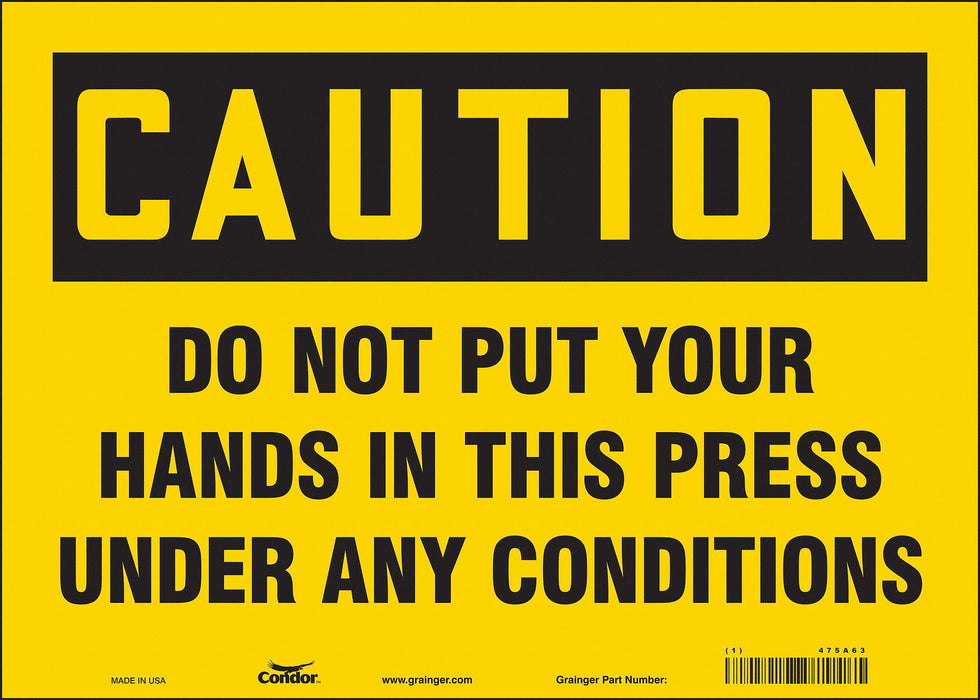 Safety Sign 10 inx14 in Vinyl