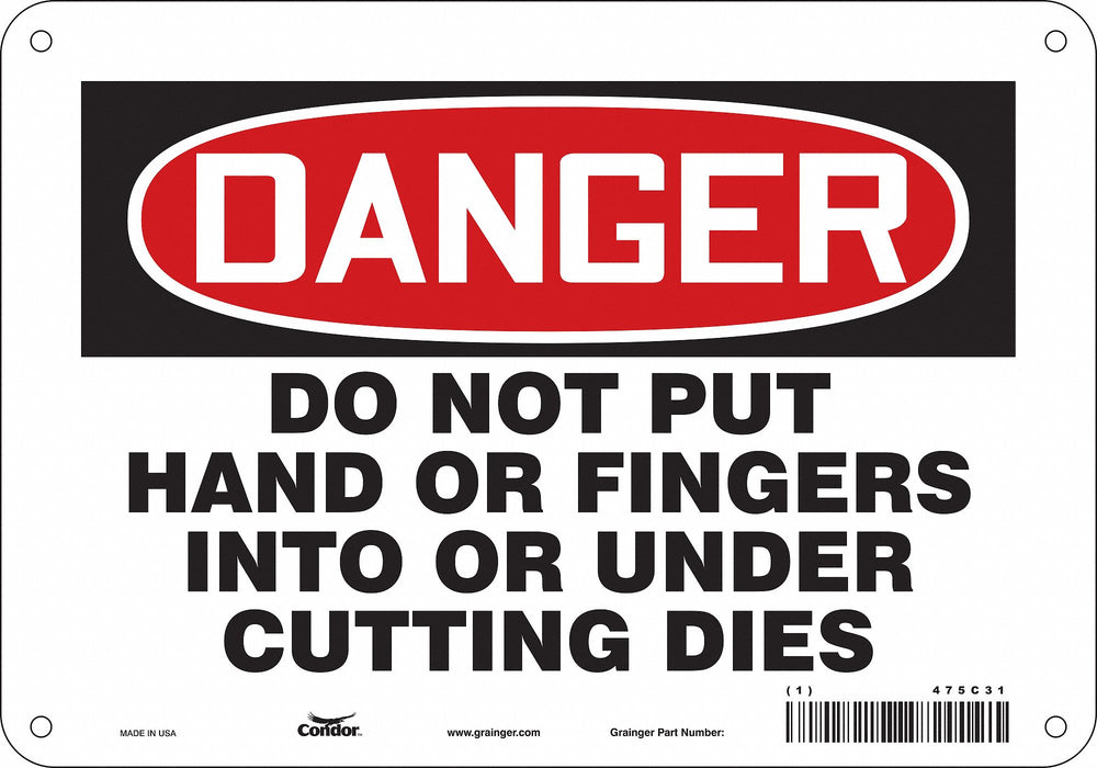 Safety Sign 7 inx10 in Polyethylene