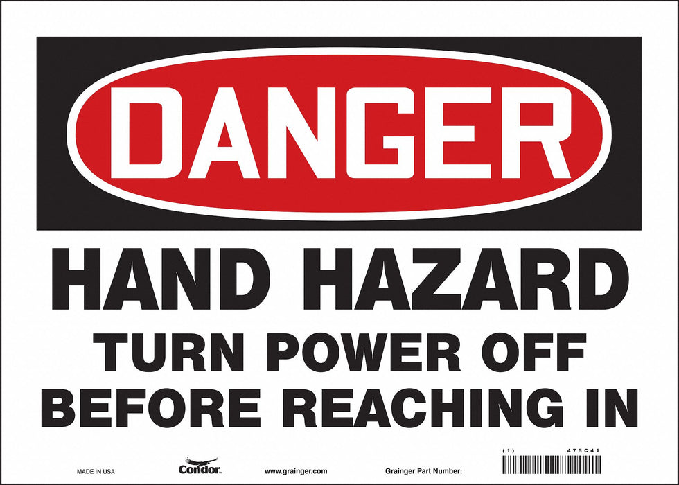 Safety Sign 10 in x 14 in Vinyl