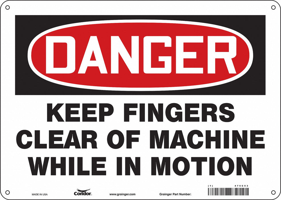 Safety Sign 10 inx14 in Polyethylene