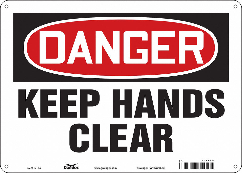Safety Sign 10 in x 14 in Polyethylene