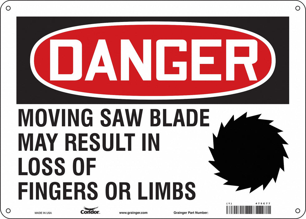 Safety Sign 10 in x 14 in Aluminum