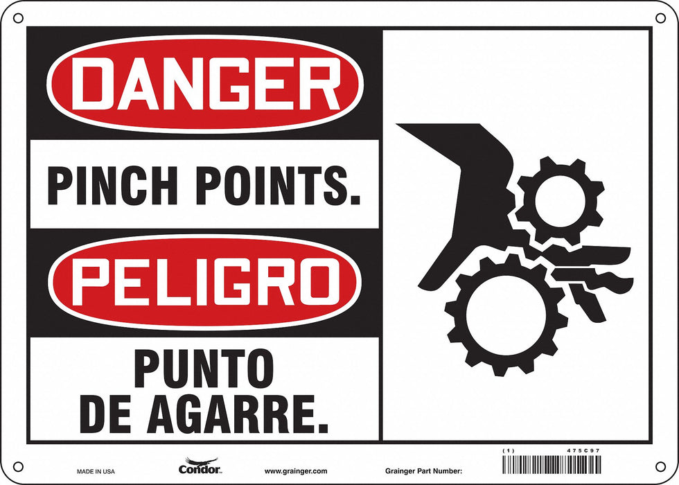 Safety Sign 10 inx14 in Polyethylene