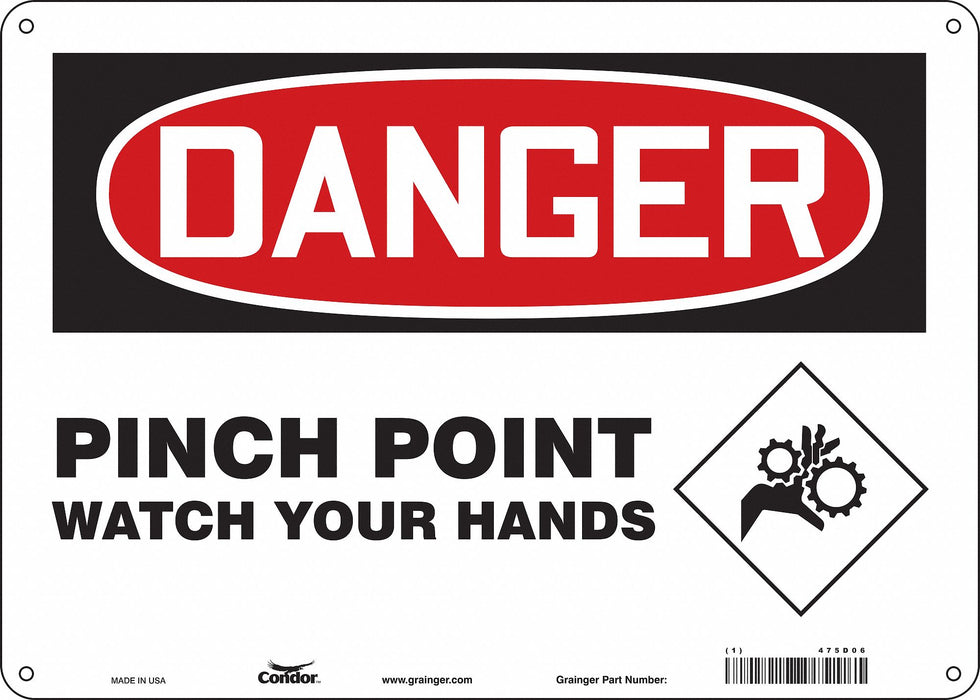 J6942 Safety Sign 10 inx14 in Polyethylene