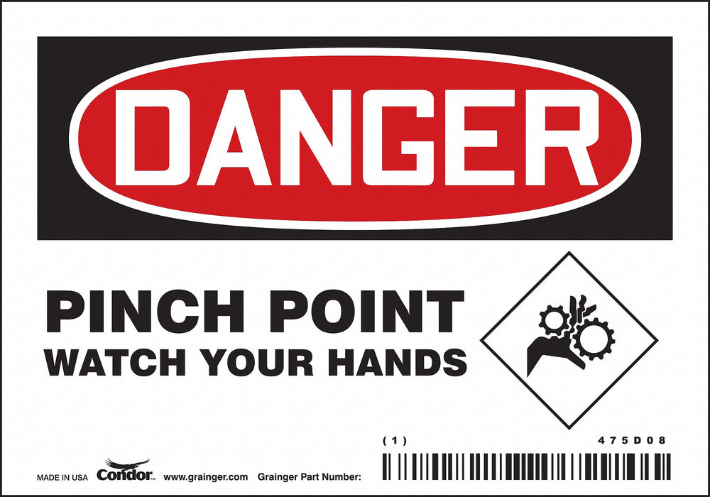 J6942 Safety Sign 3 1/2 inx5 in Vinyl