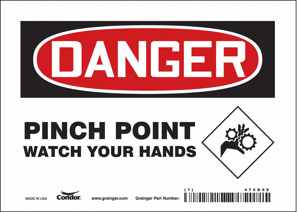 J6942 Safety Sign 5 inx7 in Vinyl