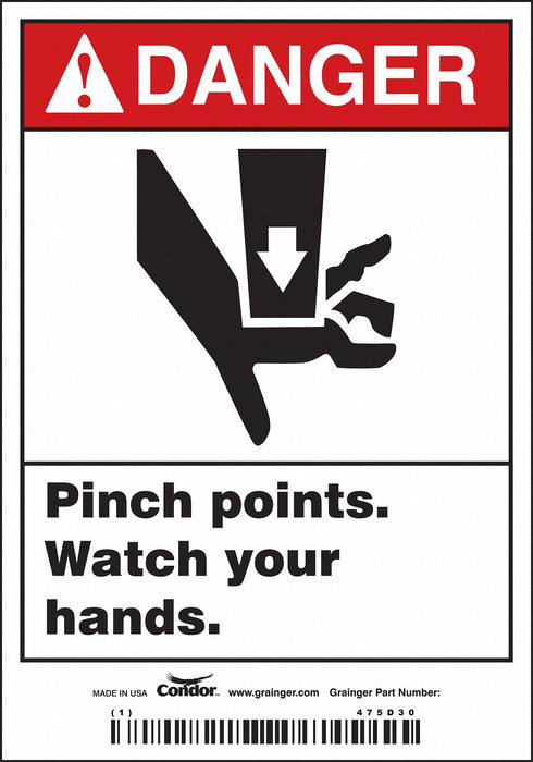 Safety Sign 5 inx3 1/2 in Vinyl