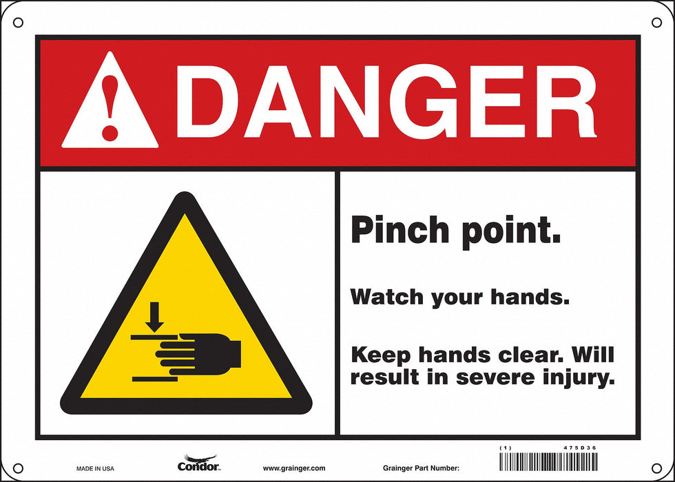 Safety Sign 10 in x 14 in Polyethylene