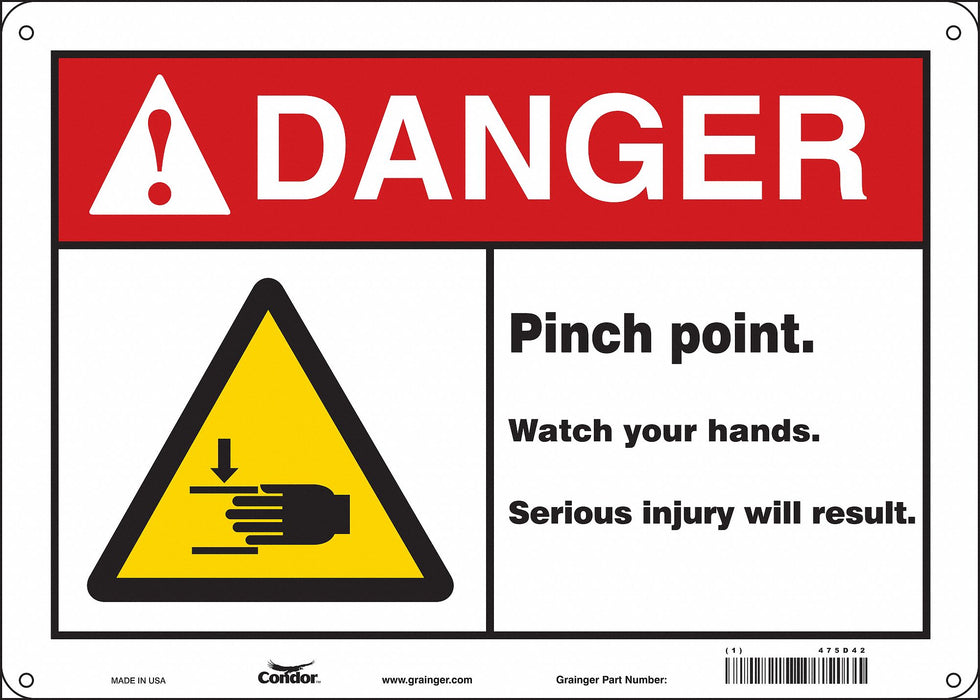 Safety Sign 10 in x 14 in Polyethylene