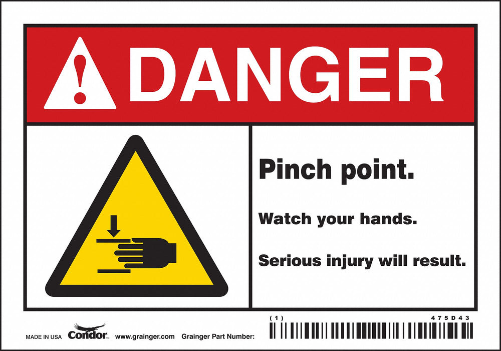 Safety Sign 3 1/2 inx5 in Vinyl