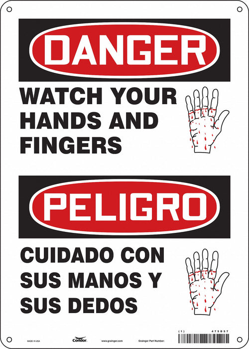 Safety Sign 14 in x 10 in Polyethylene