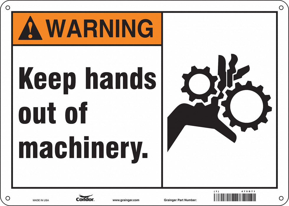 Safety Sign 10 in x 14 in Polyethylene