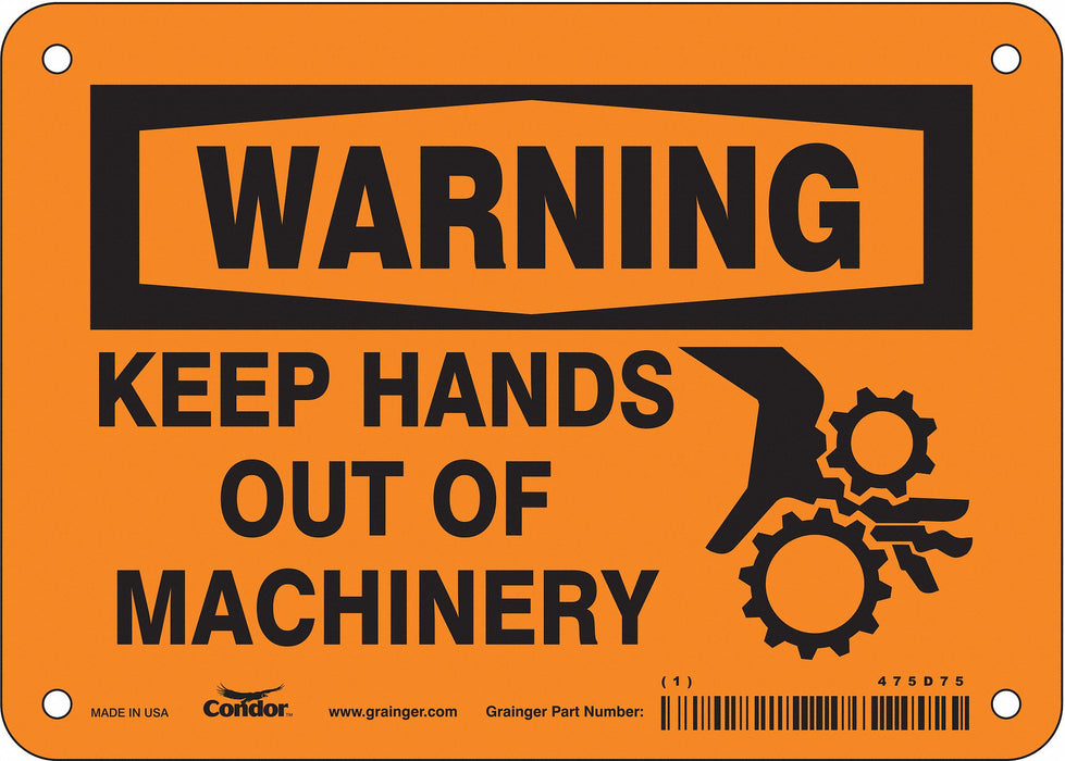 Safety Sign 5 in x 7 in Aluminum