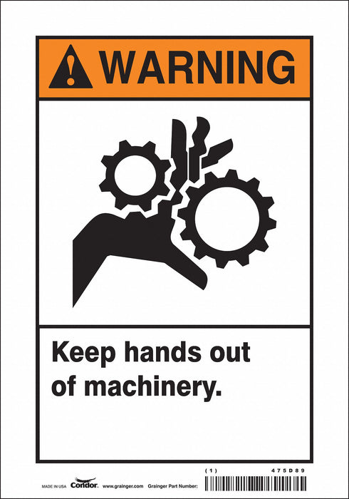 Safety Sign 10 in x 7 in Vinyl