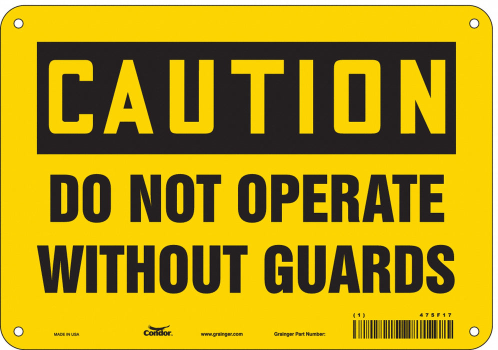 J6948 Safety Sign 7 in x 10 in Aluminum