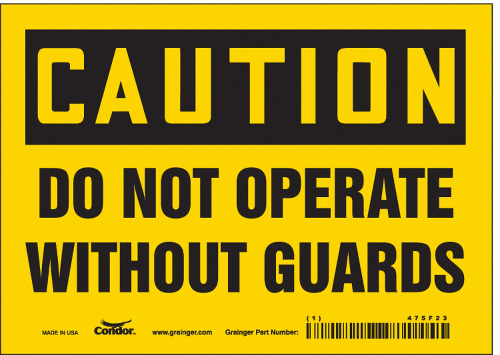 J6948 Safety Sign 5 inx7 in Vinyl