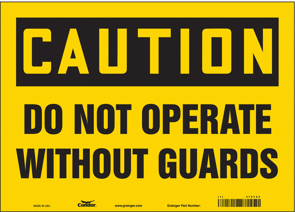 J6948 Safety Sign 10 in x 14 in Vinyl