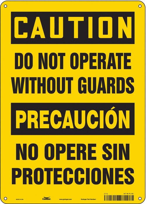 Safety Sign 14 inx10 in Polyethylene