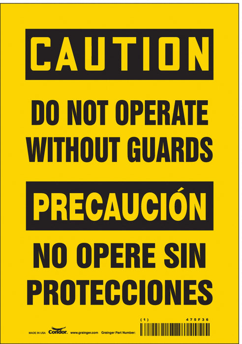 Safety Sign 10 in x 7 in Vinyl