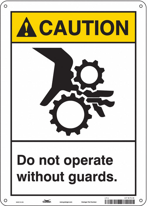 Safety Sign 14 in x 10 in Aluminum