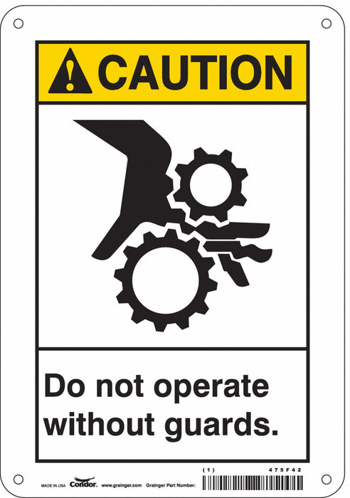 Safety Sign 10 in x 7 in Polyethylene