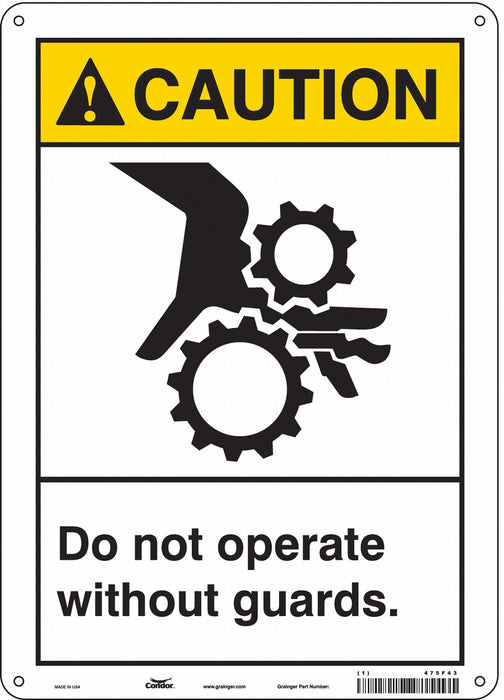 Safety Sign 14 in x 10 in Polyethylene