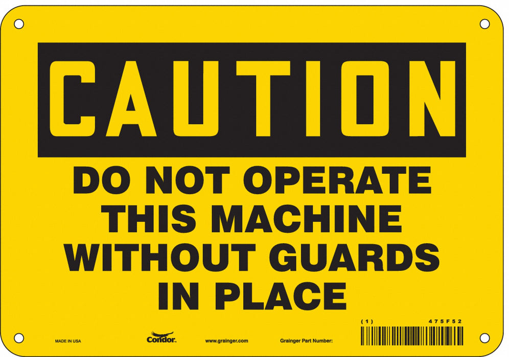 Safety Sign 7 in x 10 in Aluminum