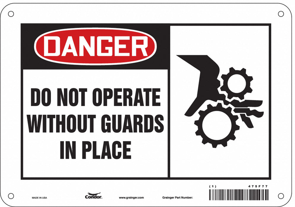 Safety Sign 7 in x 10 in Polyethylene