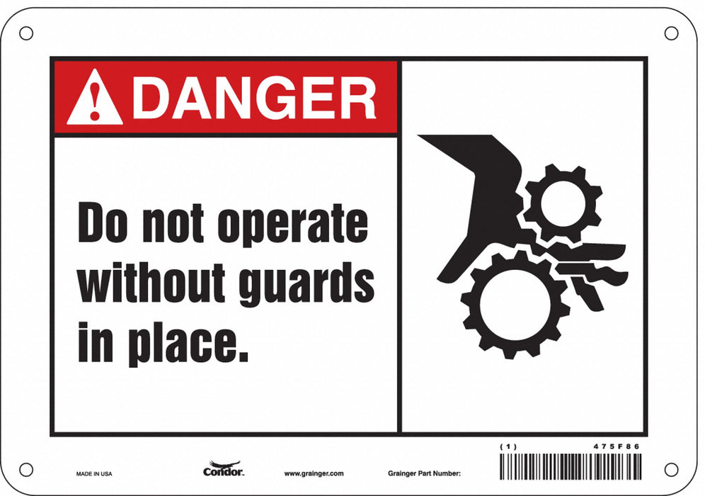 Safety Sign 7 in x 10 in Aluminum