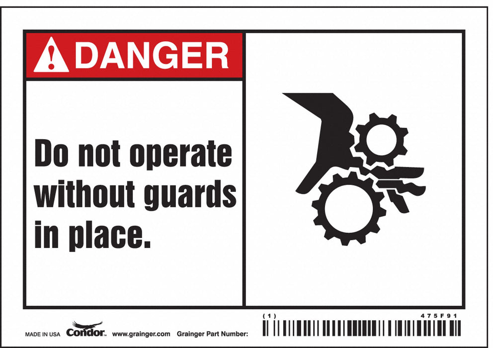 Safety Sign 3 1/2 inx5 in Vinyl