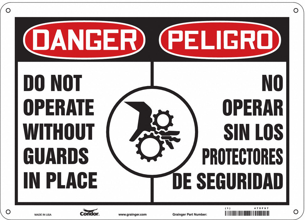 Safety Sign 10 in x 14 in Polyethylene