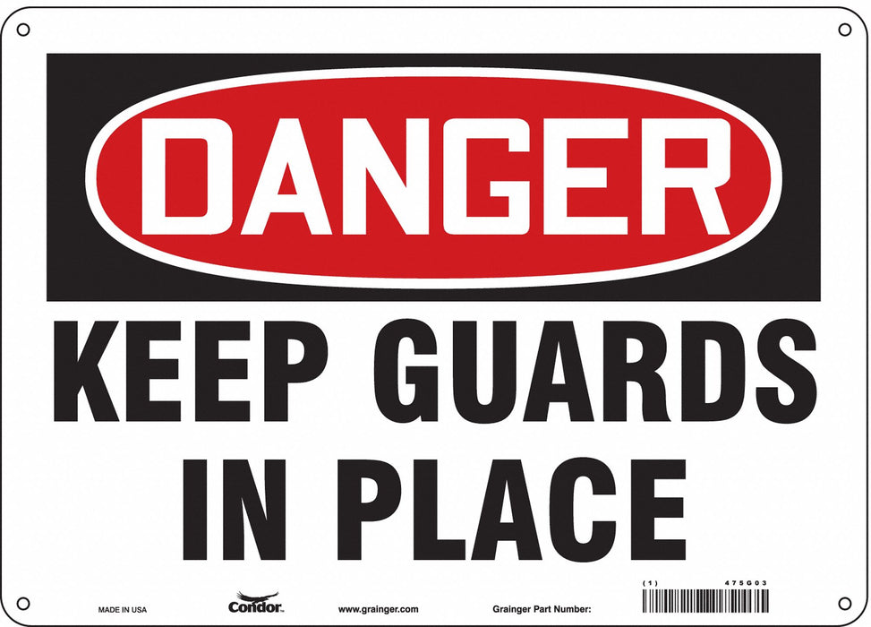 Safety Sign 10 in x 14 in Aluminum