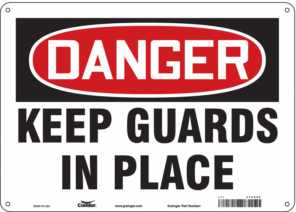 Safety Sign 10 in x 14 in Polyethylene