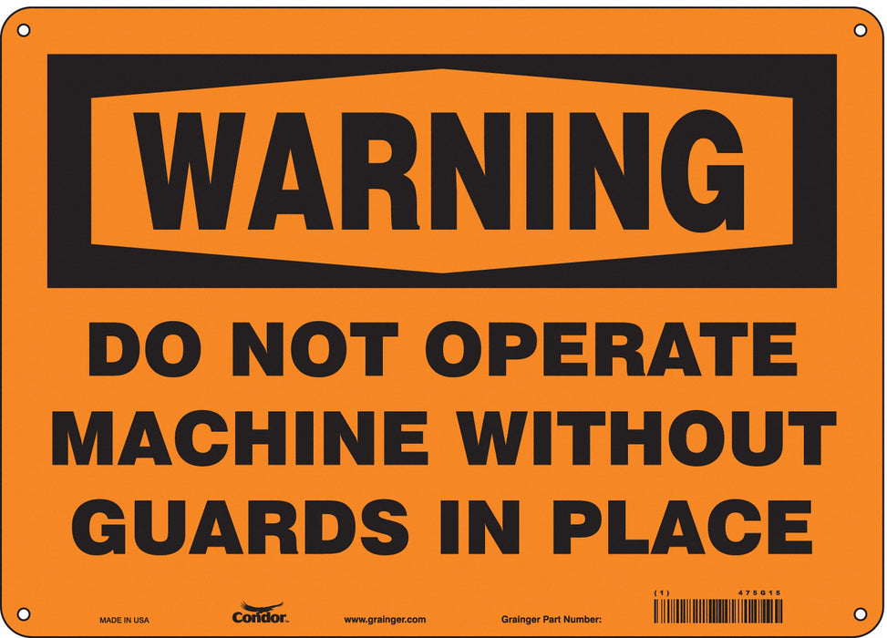 Safety Sign 10 in x 14 in Aluminum