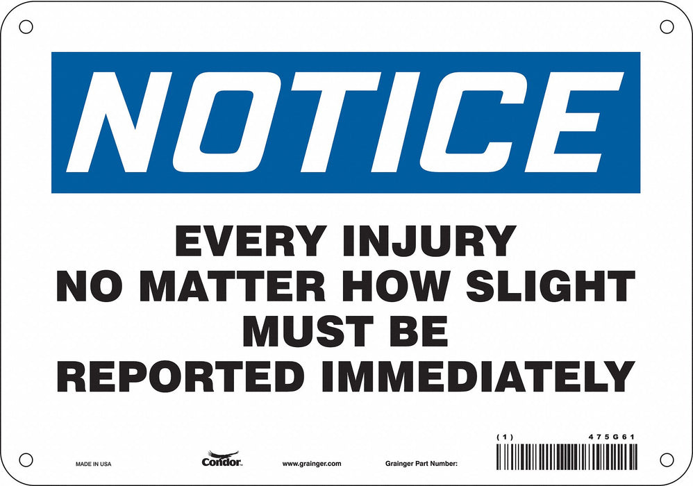 Safety Sign 7 inx10 in Polyethylene