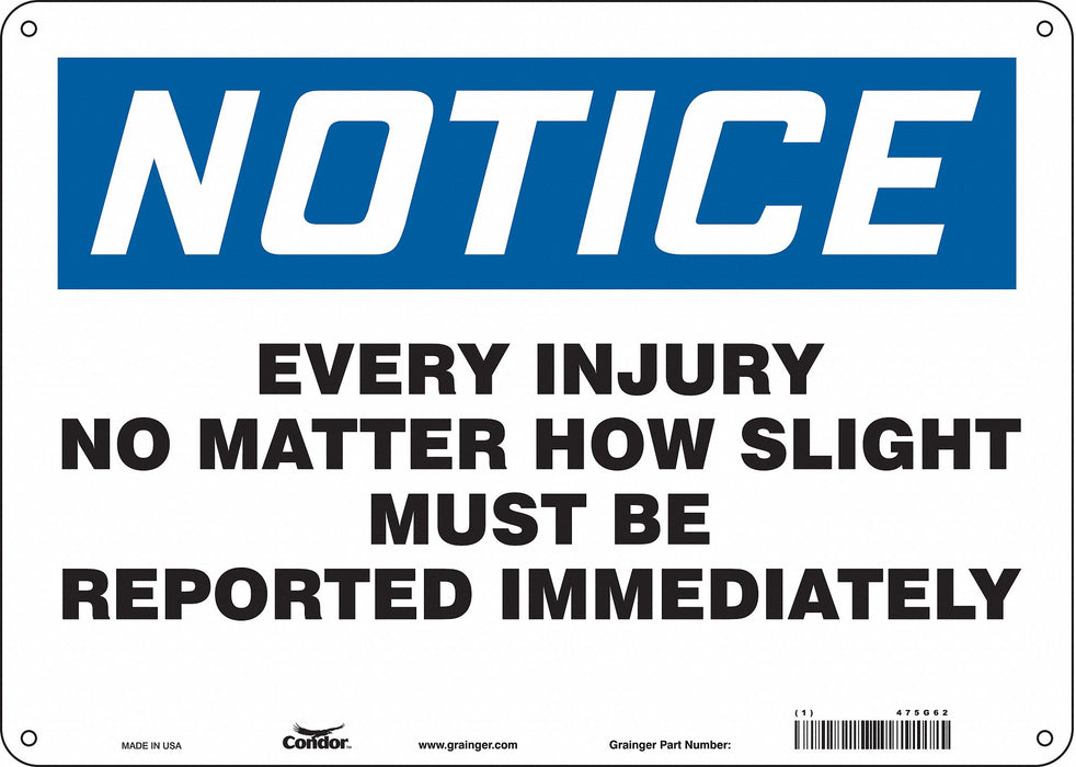 Safety Sign 10 in x 14 in Polyethylene