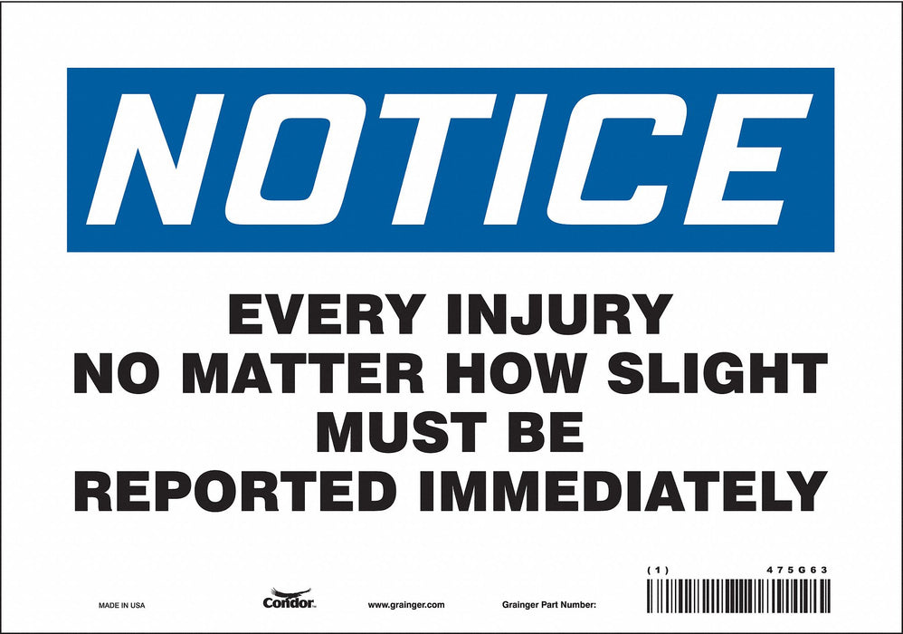 Safety Sign 7 in x 10 in Vinyl