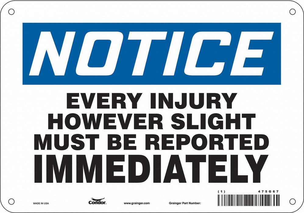 Safety Sign 7 inx10 in Polyethylene