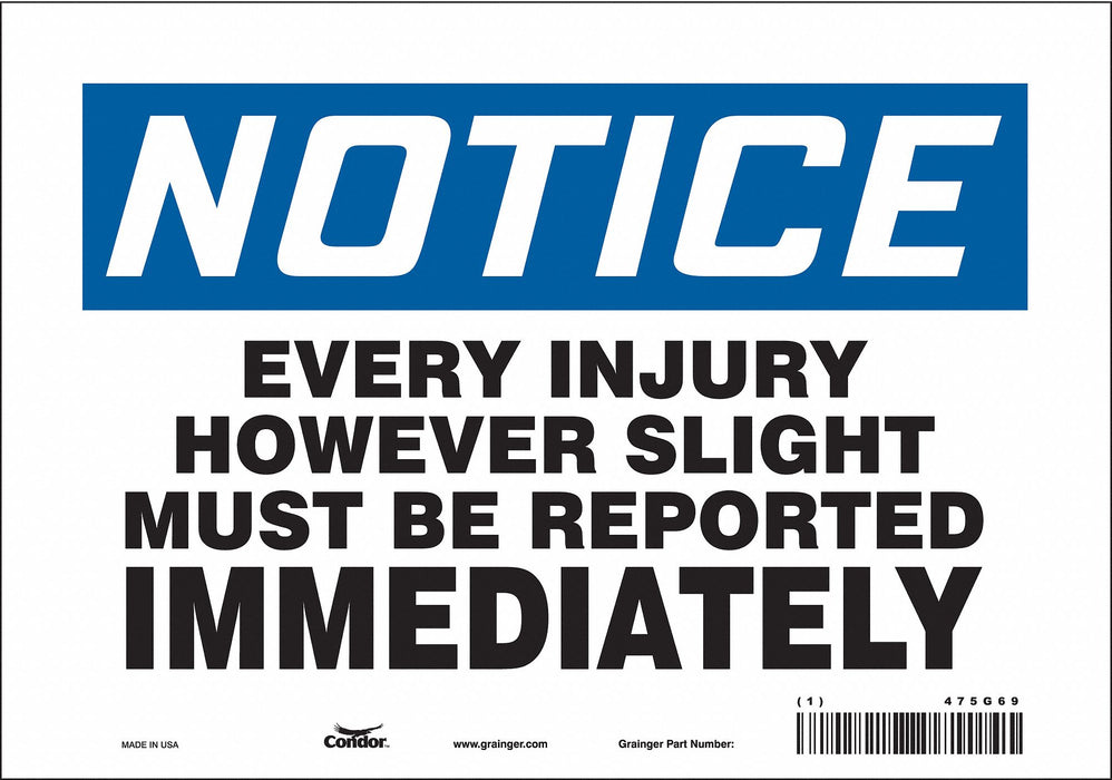 Safety Sign 7 in x 10 in Vinyl