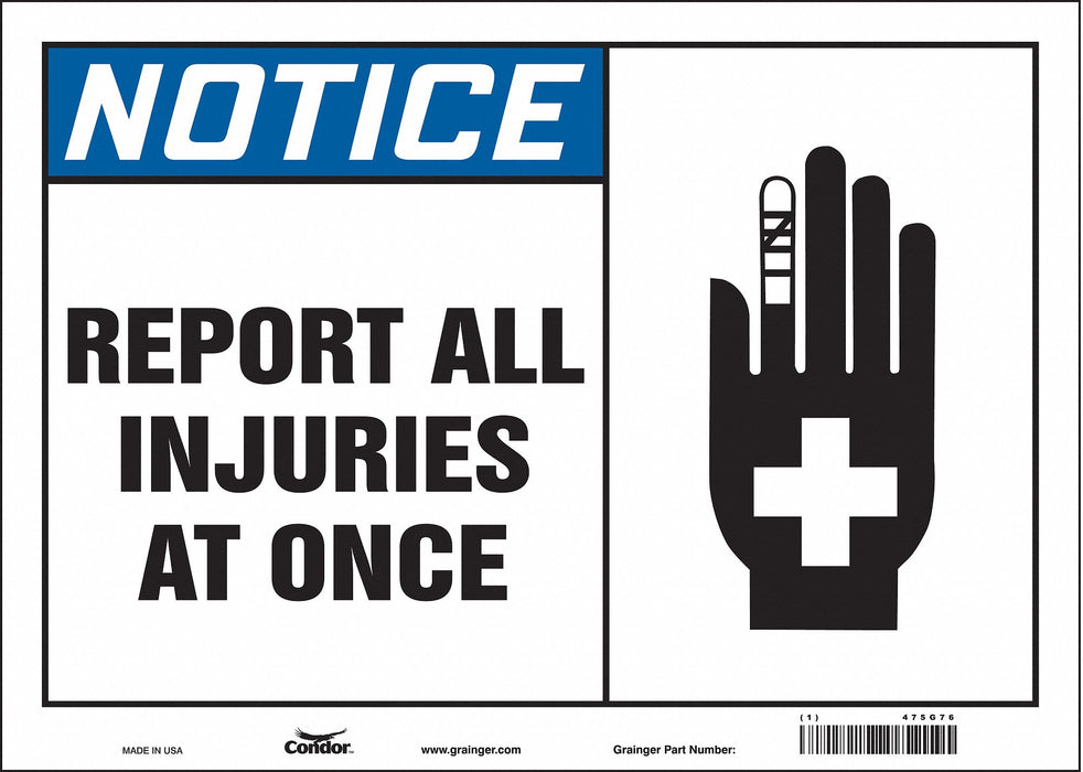 Safety Sign 10 in x 14 in Vinyl