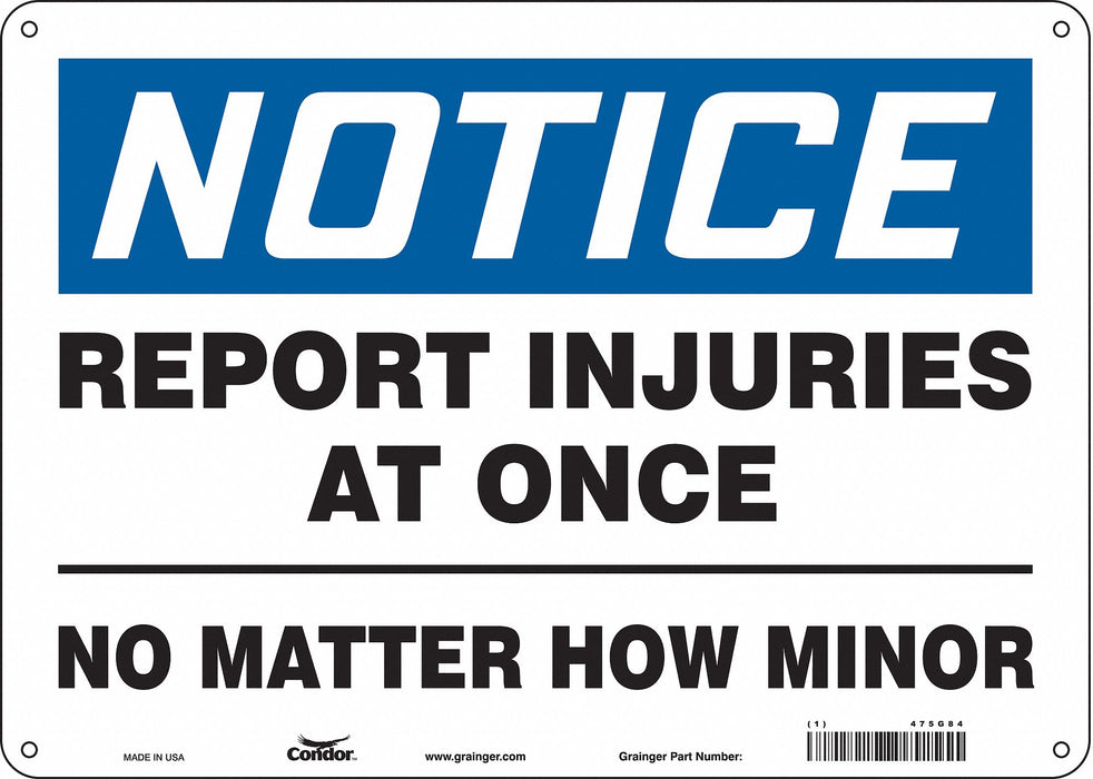 Safety Sign 10 in x 14 in Polyethylene