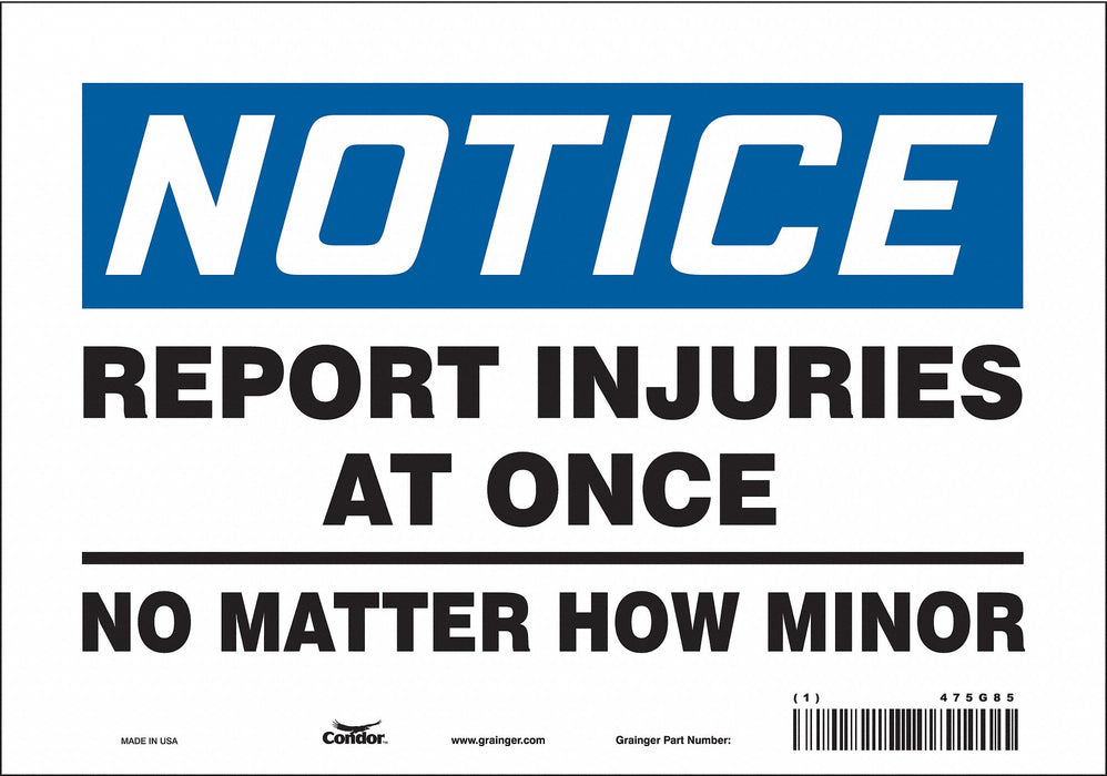 Safety Sign 7 in x 10 in Vinyl
