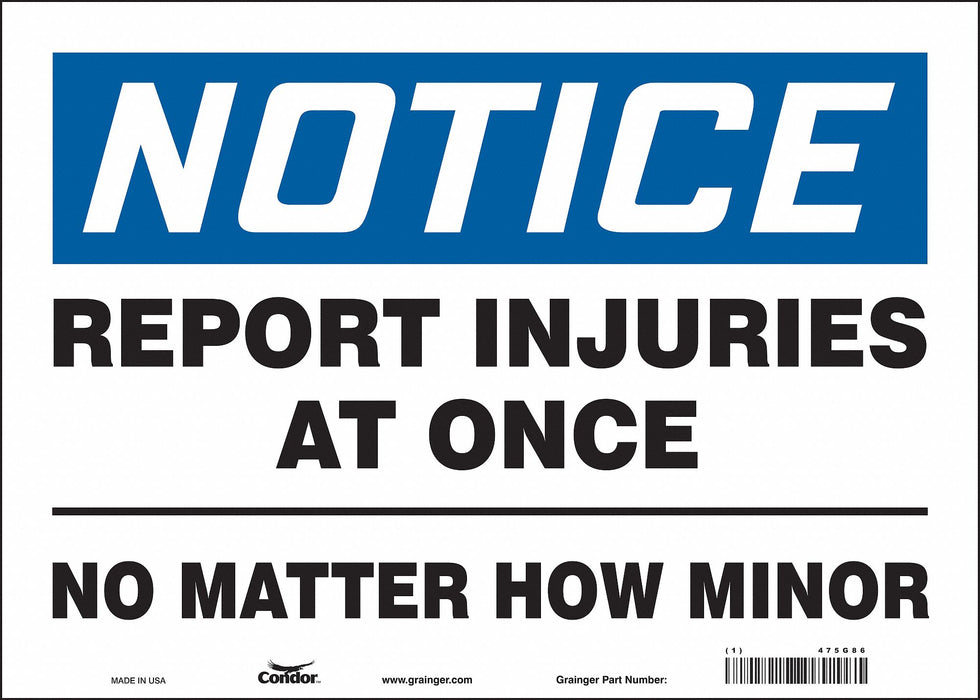 Safety Sign 10 in x 14 in Vinyl