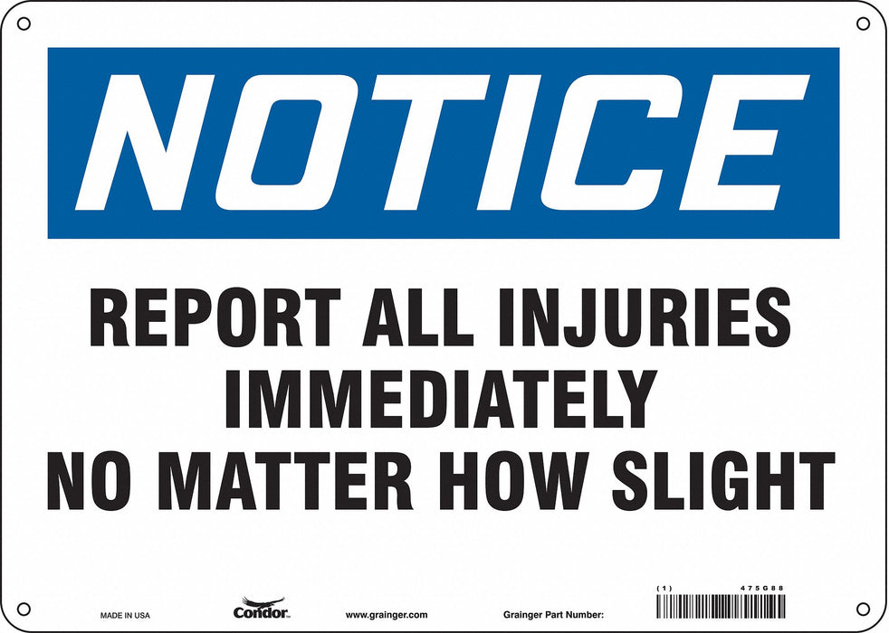 Safety Sign 10 in x 14 in Aluminum